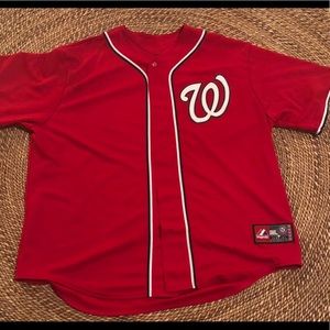 Washington Nationals Majestic Red Alt Jersey Sz 2X